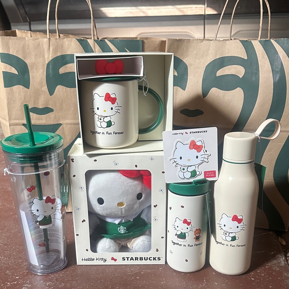 Starbucks x Hello Kitty Collection! Mug, Tumblers, Bottle, Plush/Stuffed, G Card